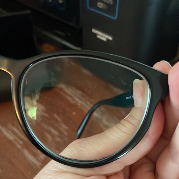 Prada VPR 01U 1AB-101 black gloss cat eye eyeglasses with black logo hard case - Picture 10 of 16